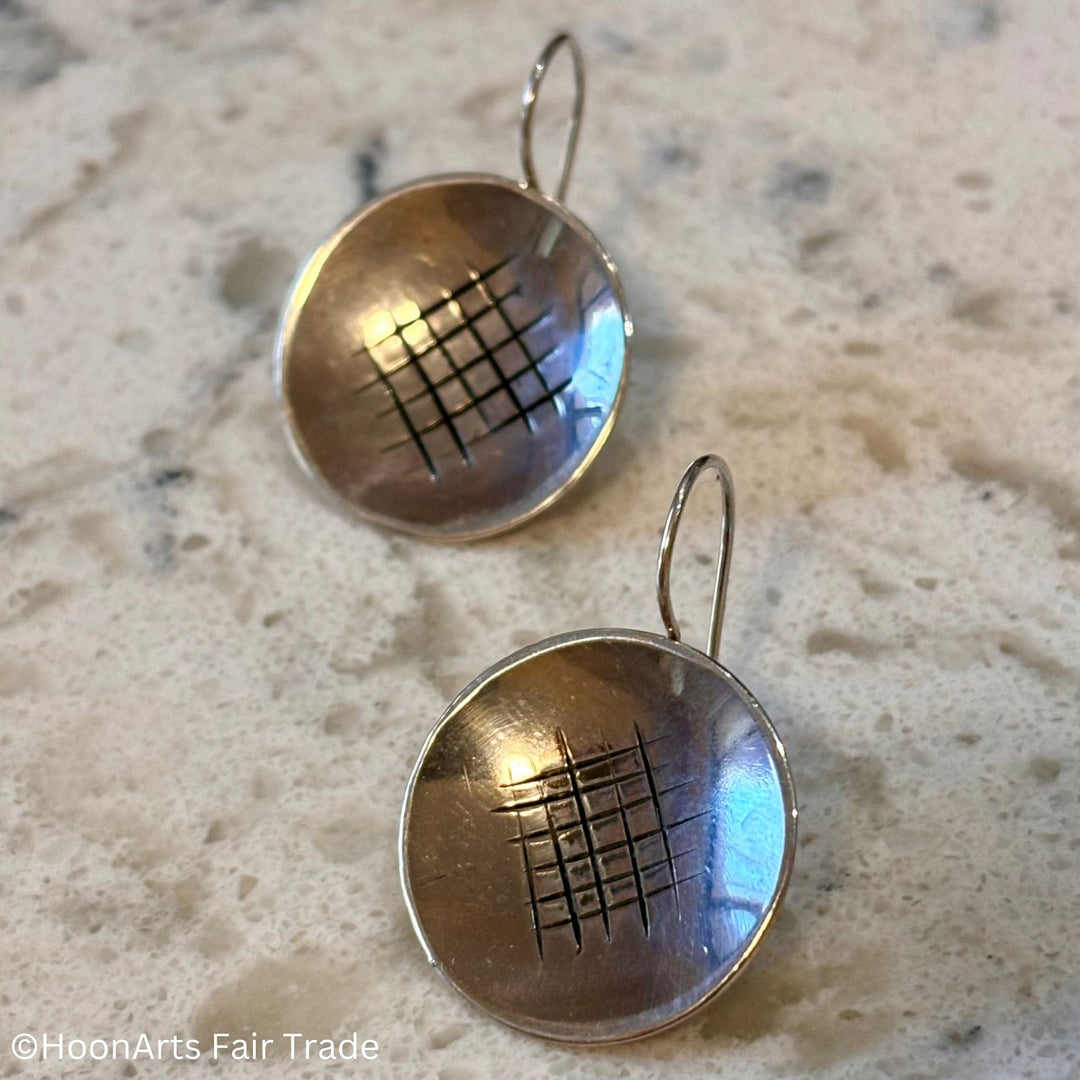 Amina Silver Earrings showcase on neutral background