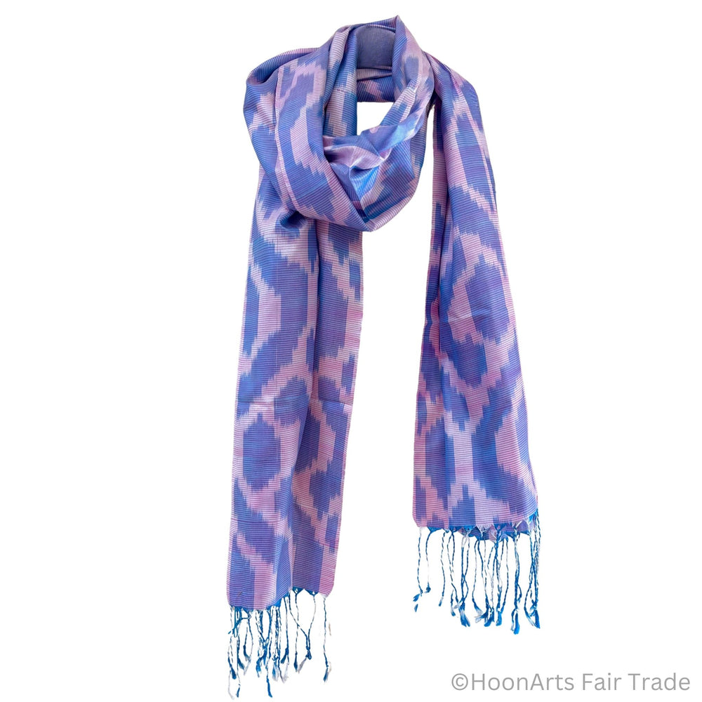 Aziza Silk Ikat Scarf white transparent background