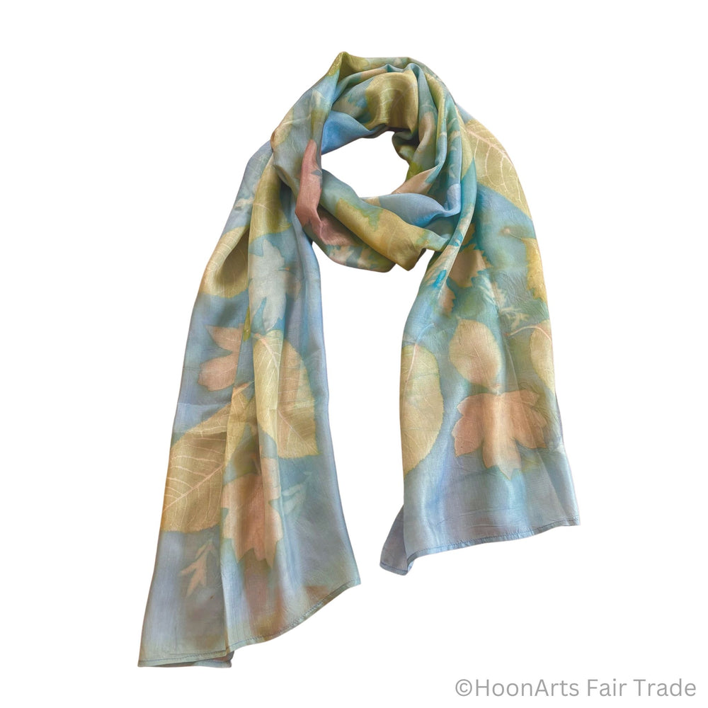 Baby Blue Eco - Printed Silk Scarf white transparent background