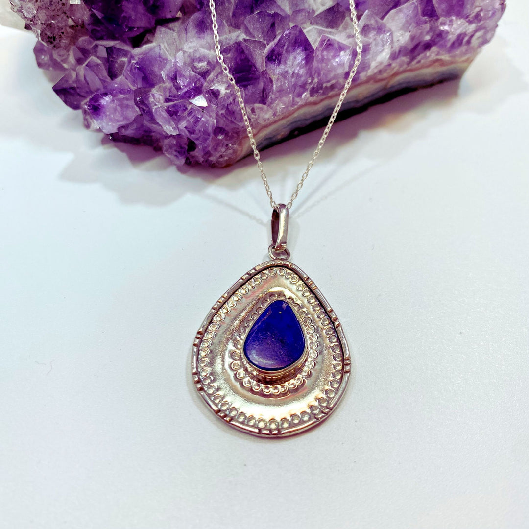 Manizha Silver Lapis Necklace