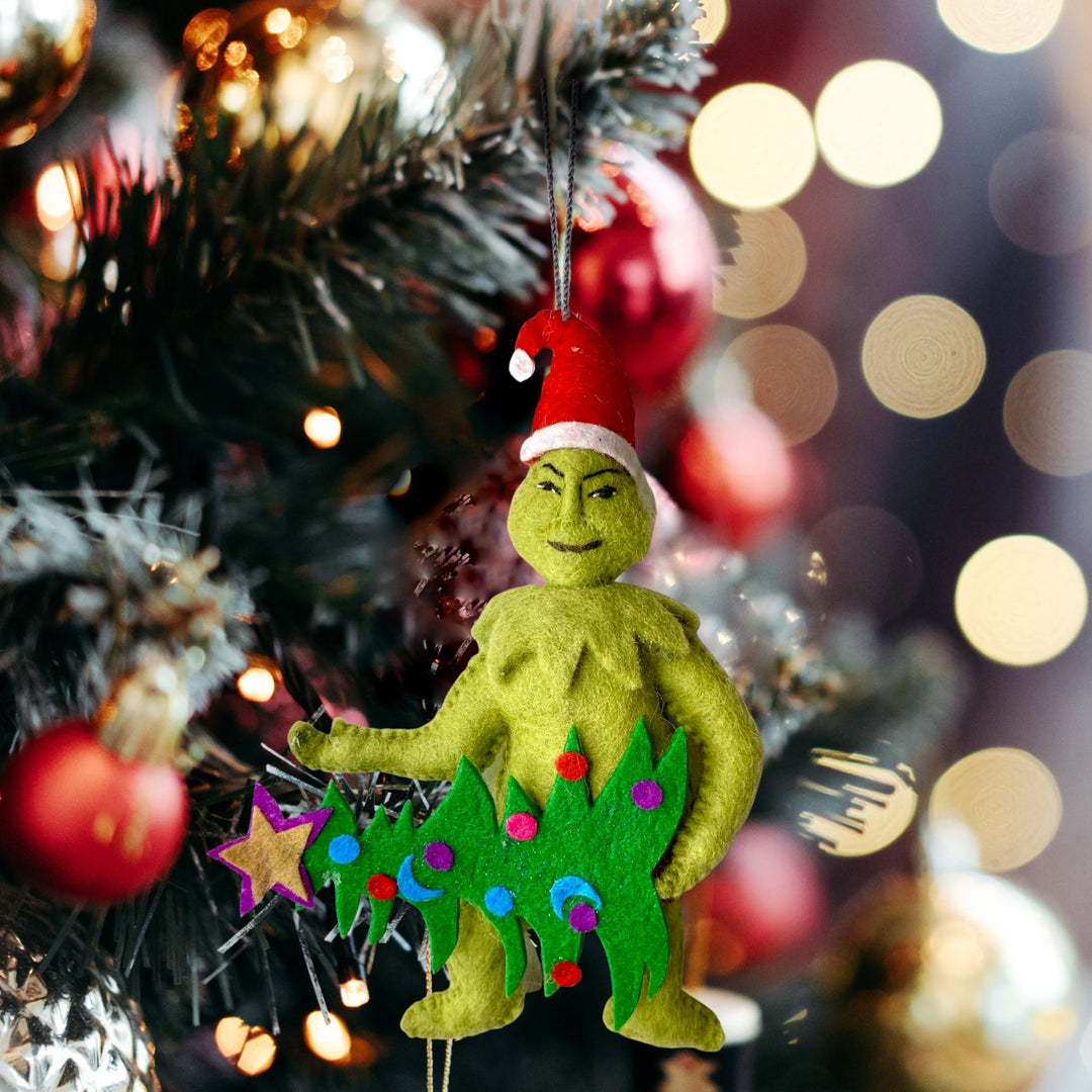 Grinch Stole Christmas! Handmade Felted Christmas Ornament