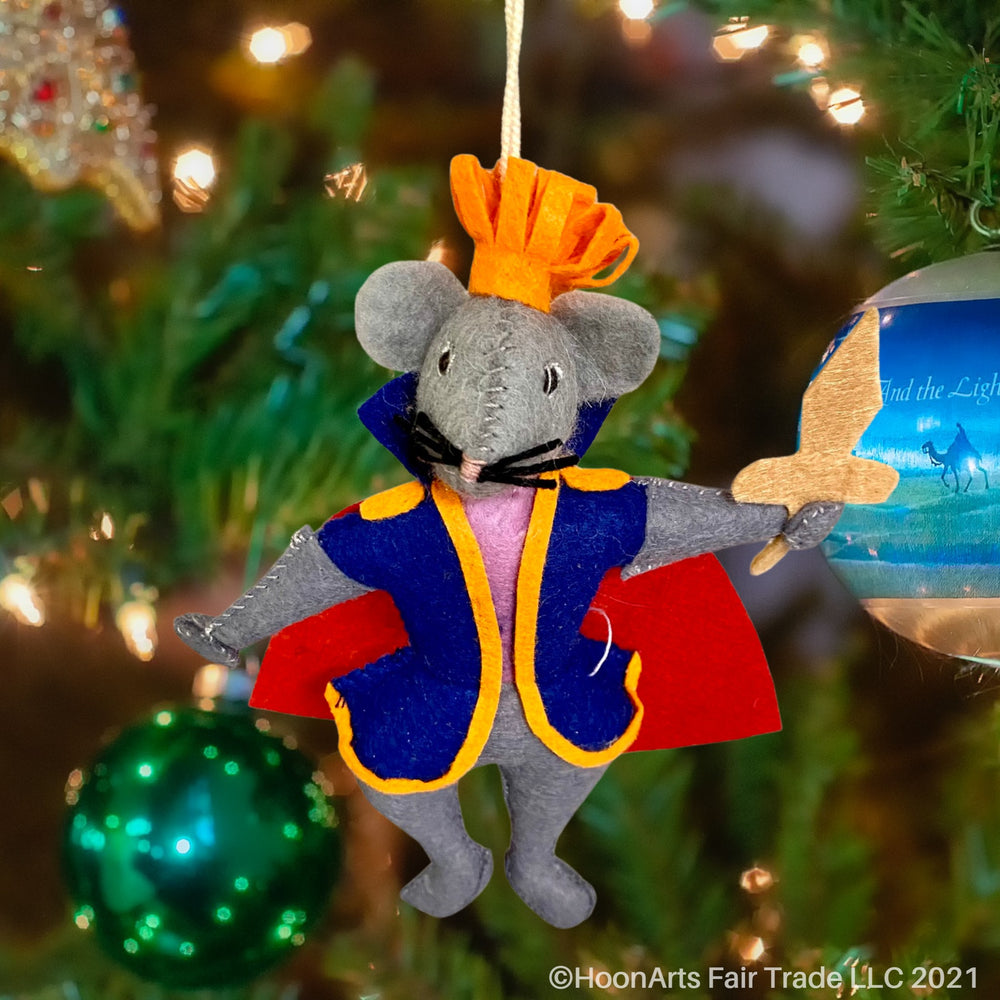 Handmade Felt Christmas Ornament-Rat King from the Nutcracker | HoonArts