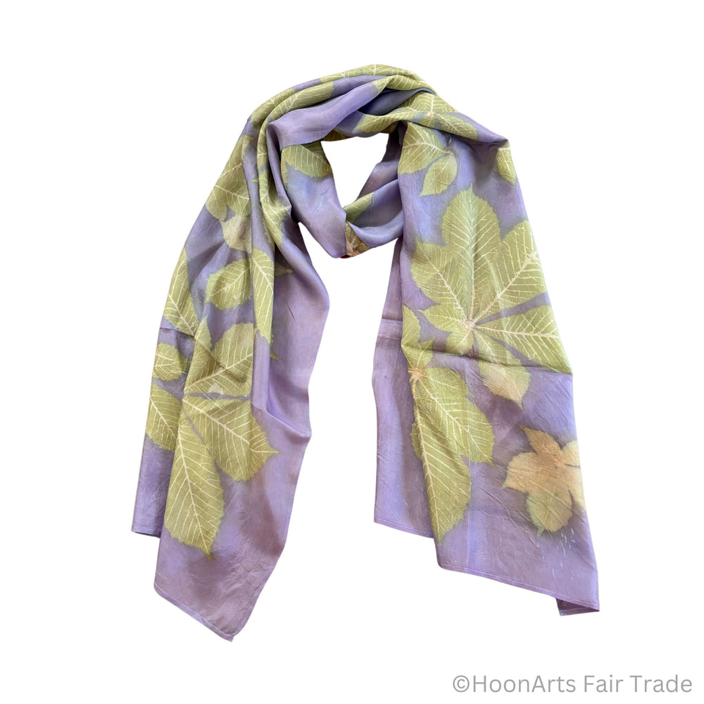 Lavender Eco - Printed Silk Scarf white transparent background