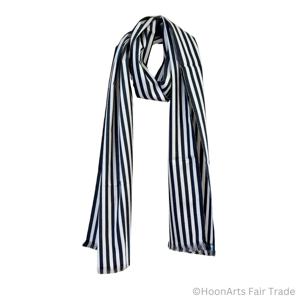 Maftuna Silk - Cotton Ikat Scarf white transparent background