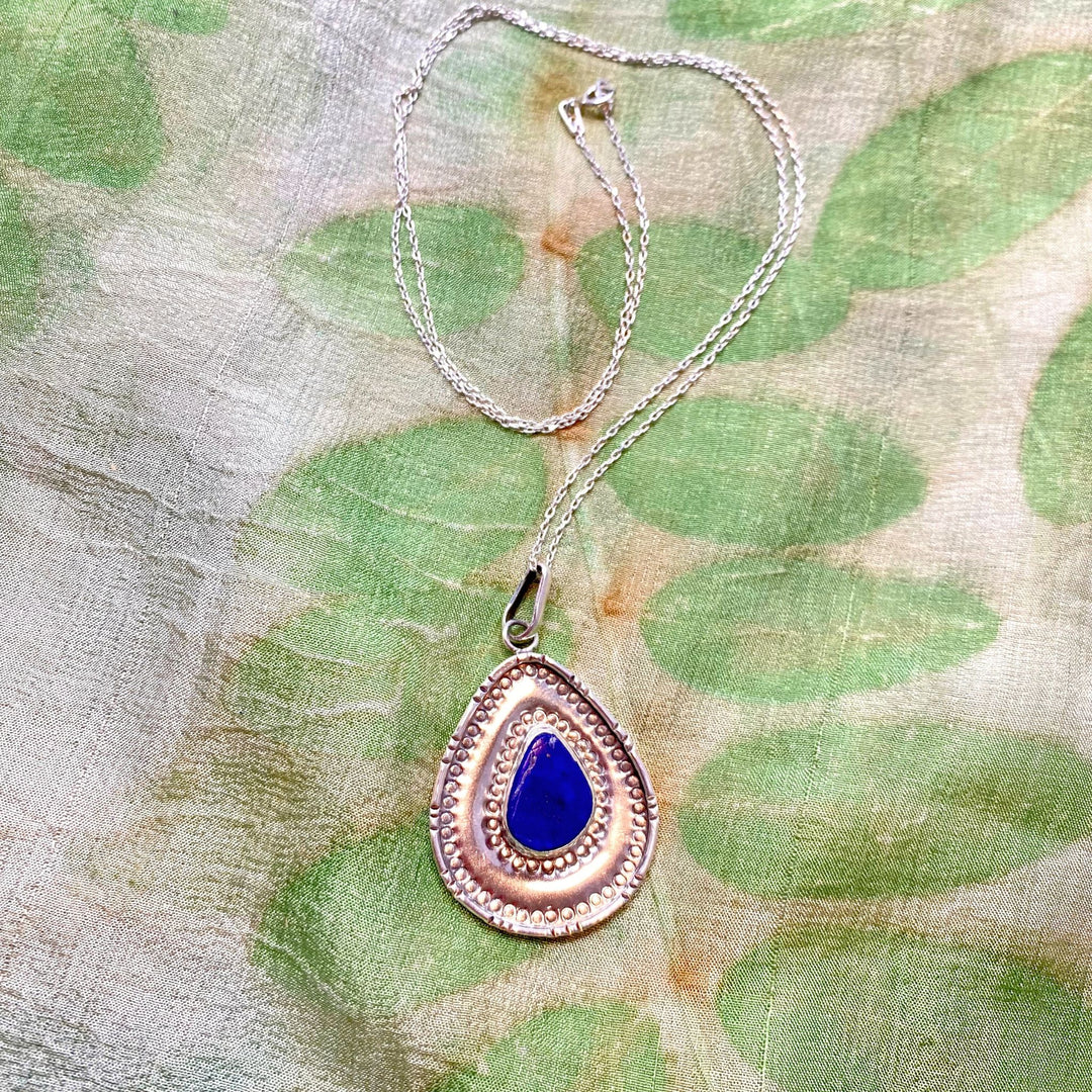Manizha Silver Lapis Lazuli Necklace