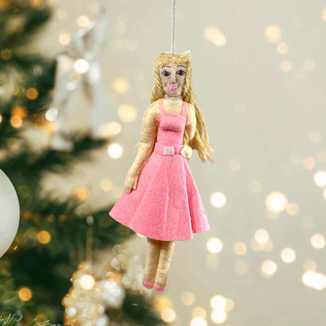 Margot Robbie Barbie Ornament Christmas Tree background