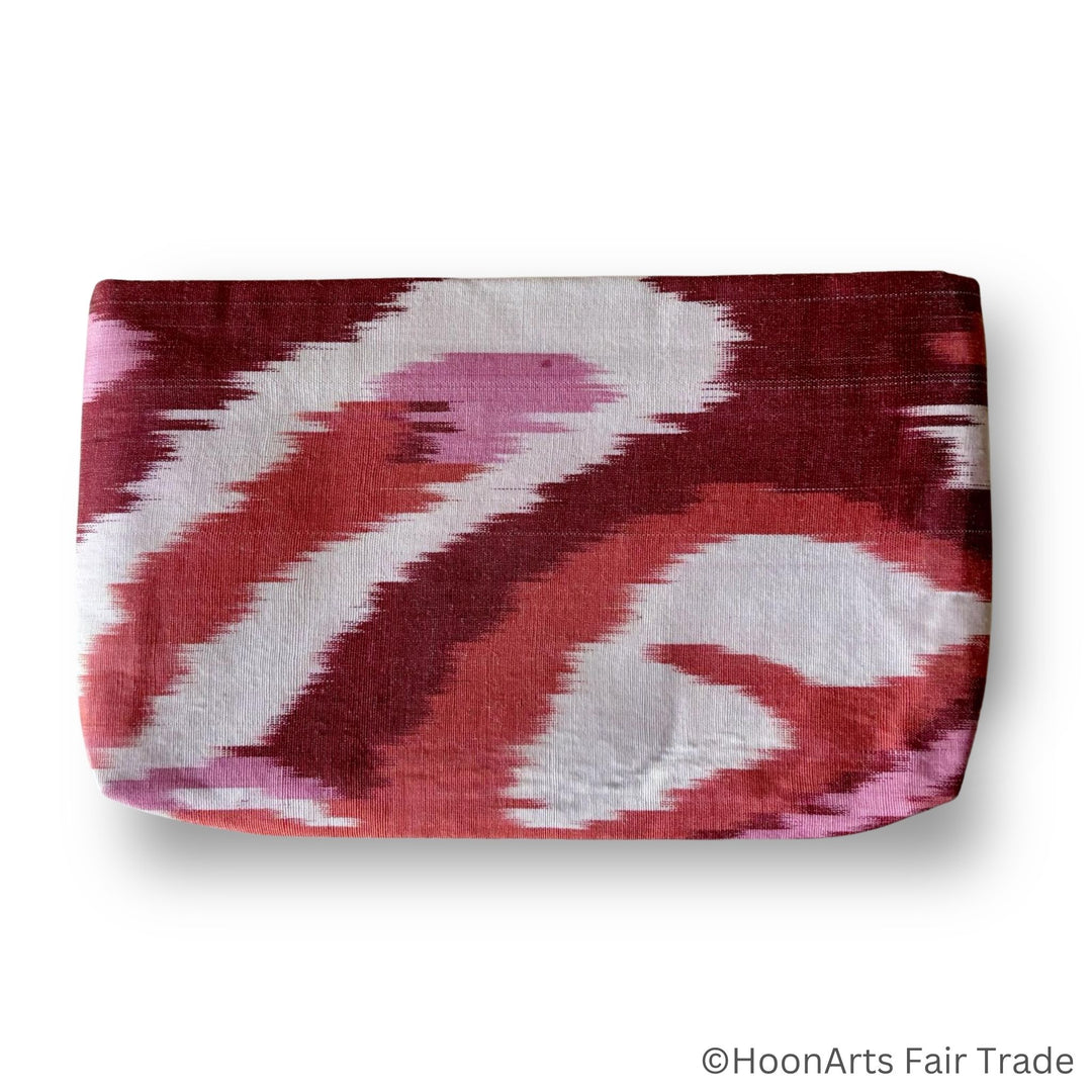 Red Swirls Ikat Pattern Clutch Bag