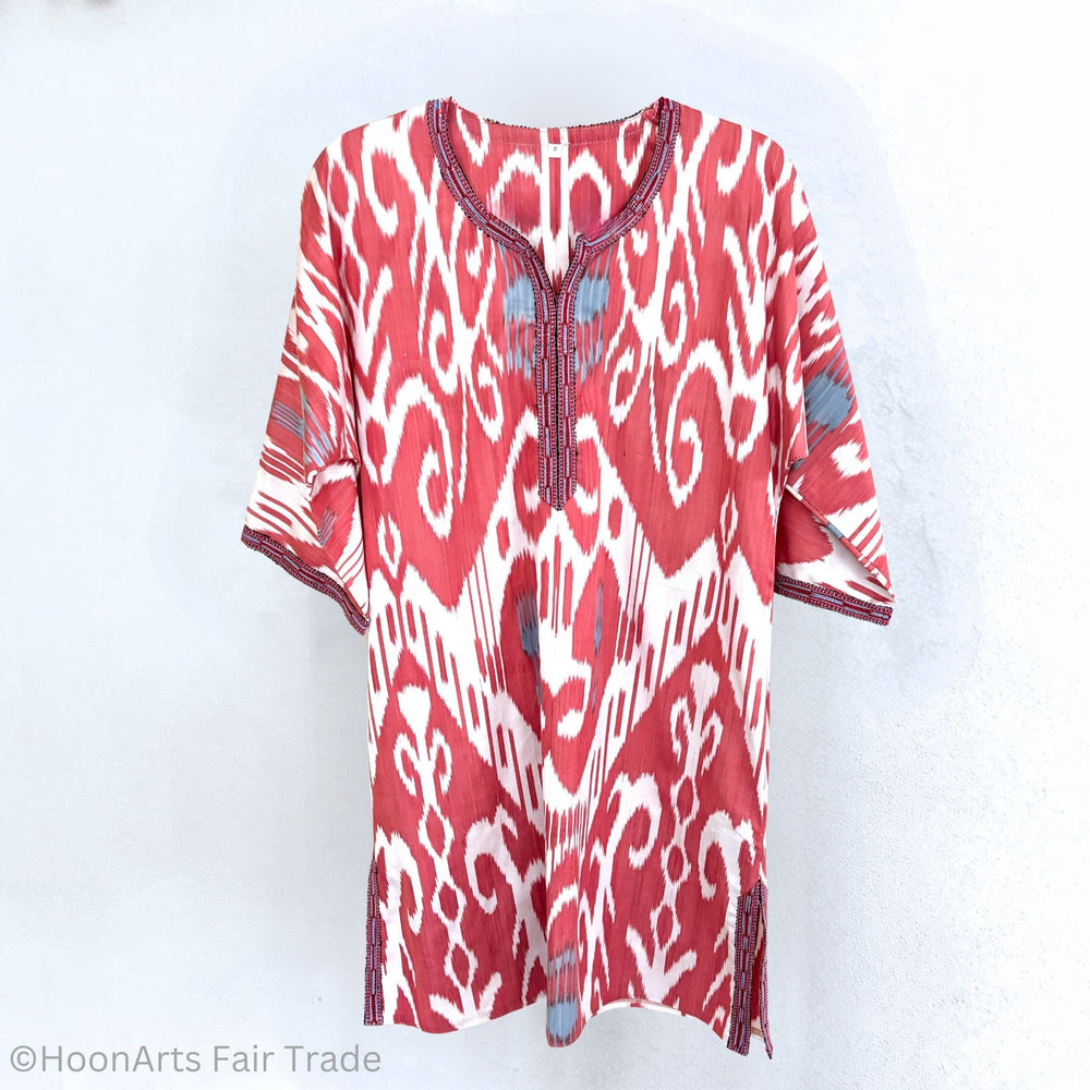 Red and White Ikat Dress - Tunic showcase