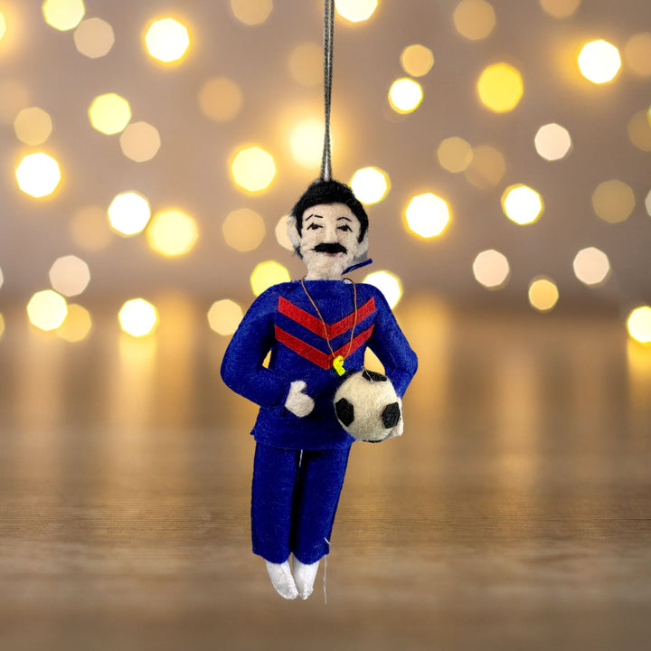 Ted Lasso Ornament Christmas lights background