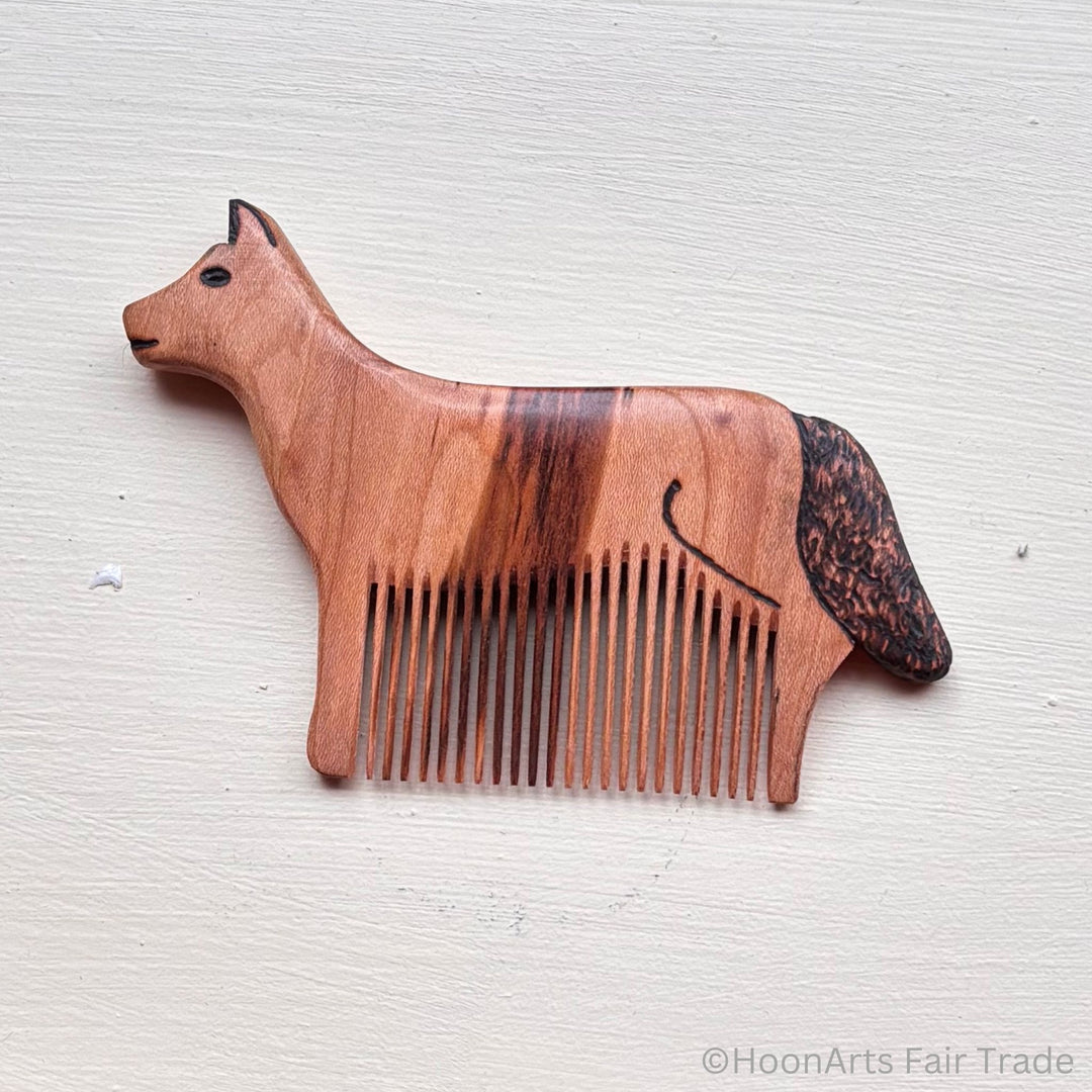 tiny dog unique wooden comb handcarved using apricot wood
