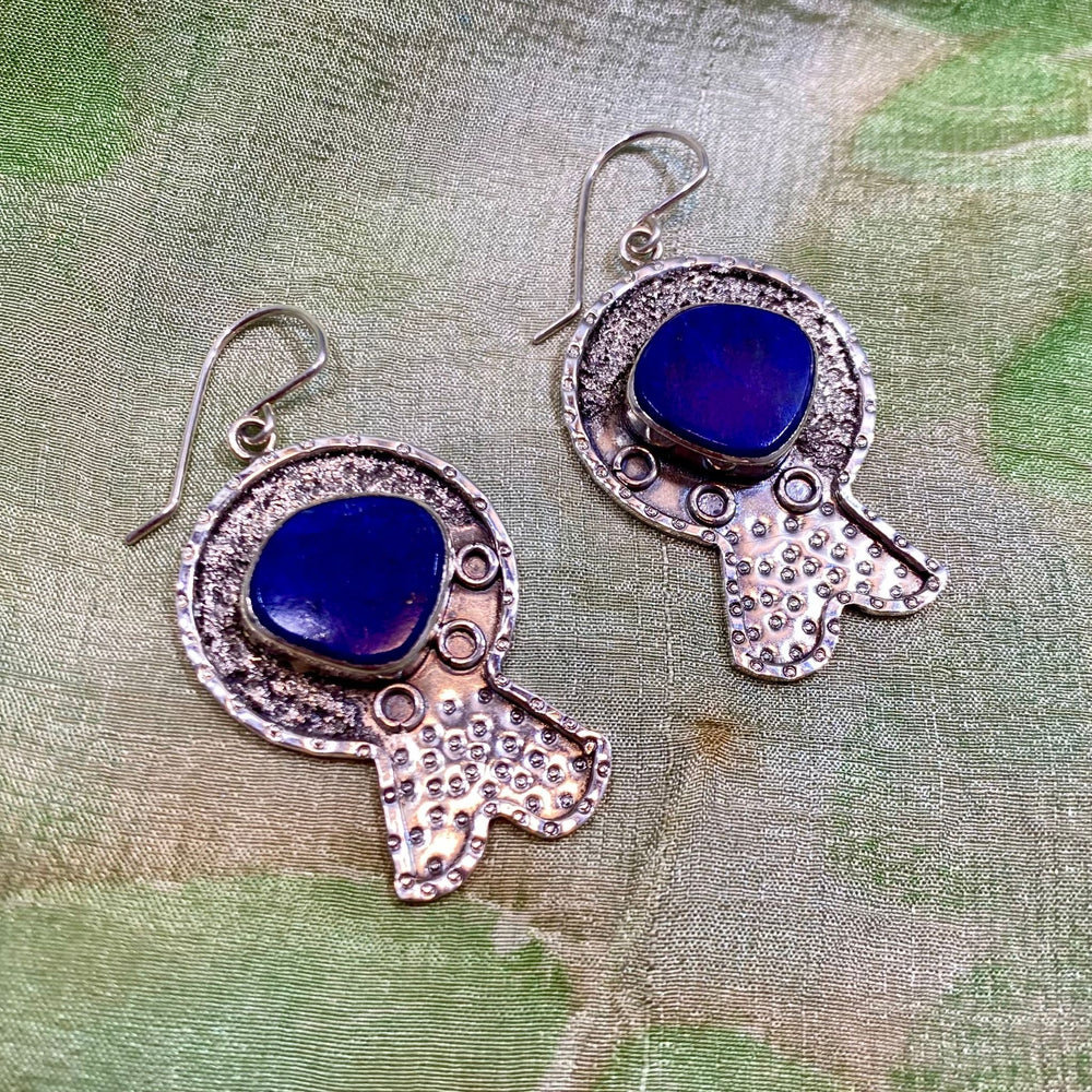 Zarina Silver Lapis Lazuli Earrings
