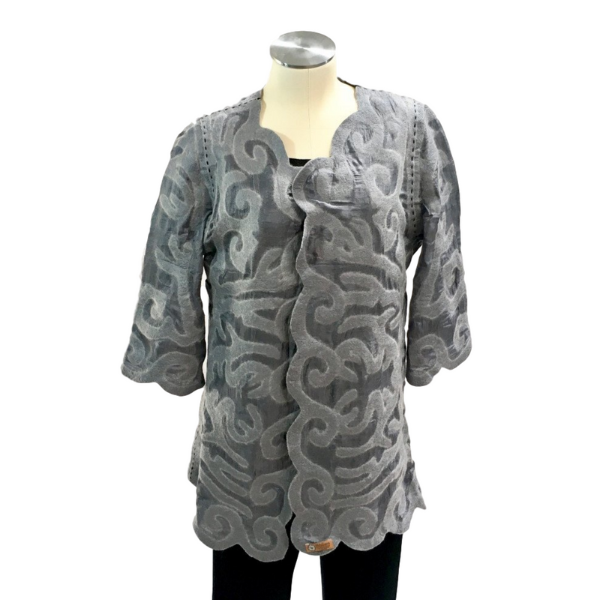 Grey Felted Silk Jacket From Kyrgyzstan