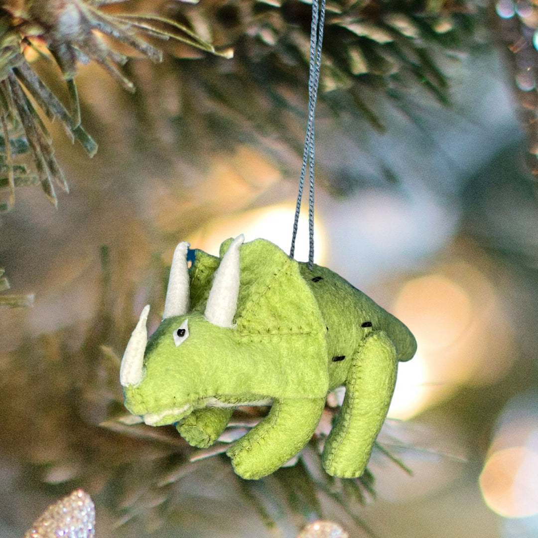 Animal hanging handmade Christmas ornament Triceratops