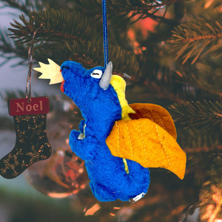 Magical Christmas ornament from Kyrgyzstan Blue Dragon