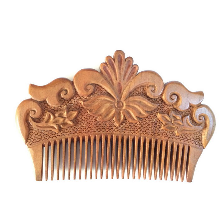 Hand Carved Ornamental Wooden Comb, Small - Fair Trade (2 Varieties) - HoonArts - 2