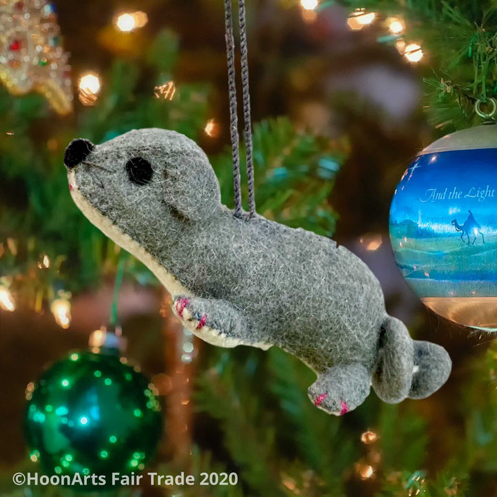 Tiny Mouse Felt Christmas Ornament from Kyrgyzstan