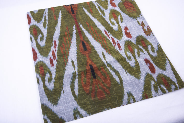 Ikat and Suzani Embroidery Pillow Cover, "Charkhi Gardun" - HoonArts - 4