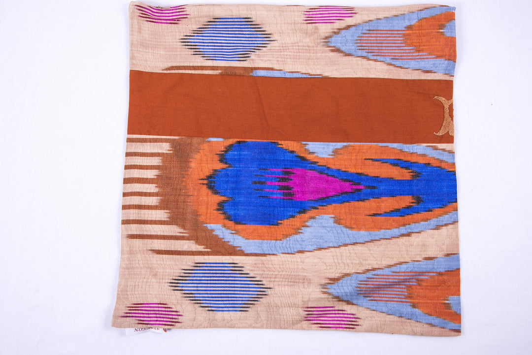 Ikat and Suzani Embroidery Pillow Cover, "Panjakenti" - HoonArts - 2