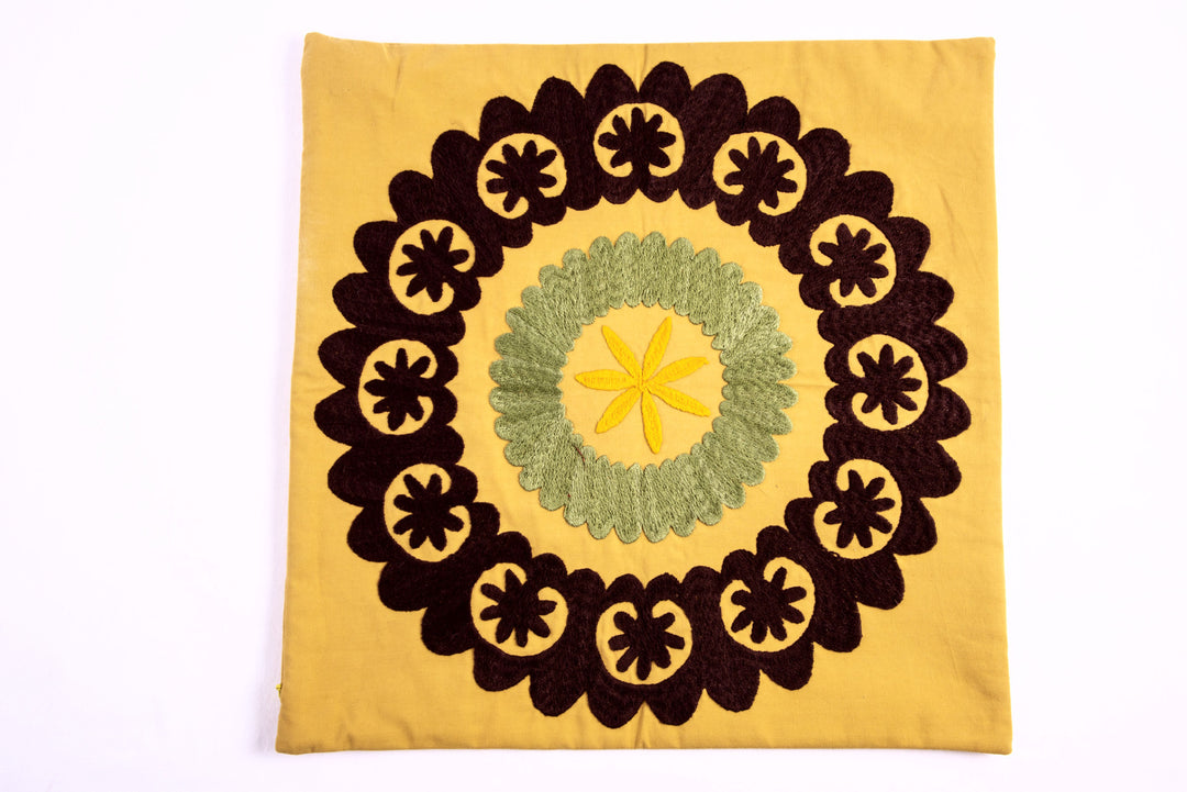 Hand-Embroidered Suzani Pillow Cover - HoonArts - 1