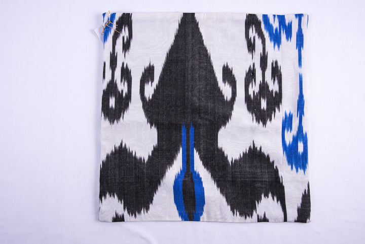 Ikat and Suzani Embroidery Pillow Cover, "Anor" (Pomegranate) - HoonArts - 6