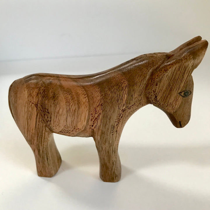 Hand Carved Miniature Wooden Donkey