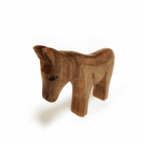 Hand Carved Miniature Wooden Donkey