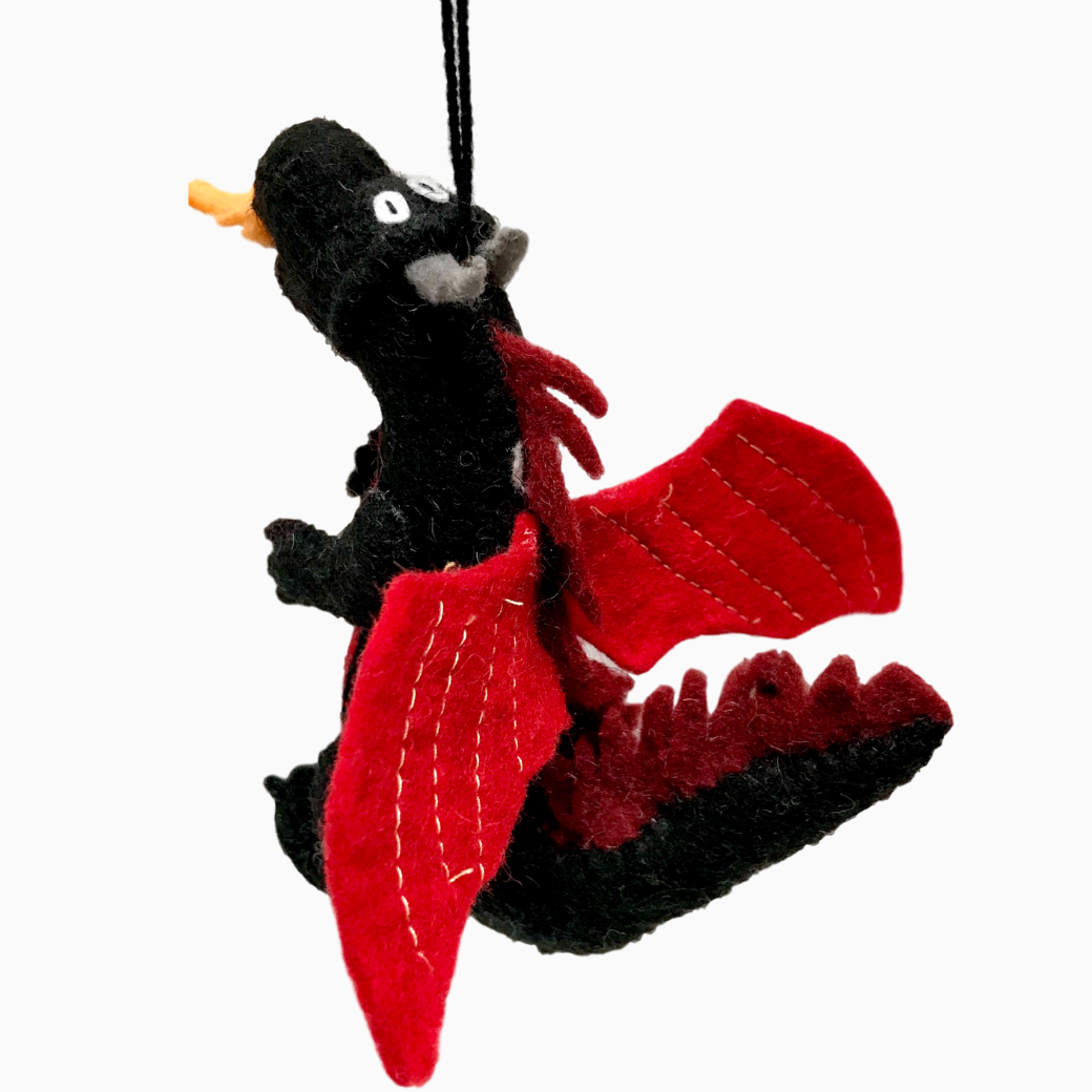 Handmade Felted Ornament - Dragon
