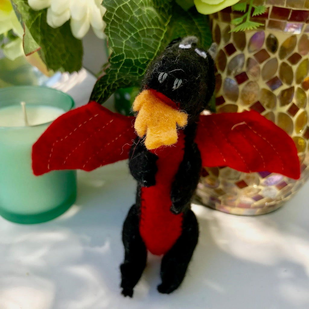 Handmade Felted Ornament - Dragon