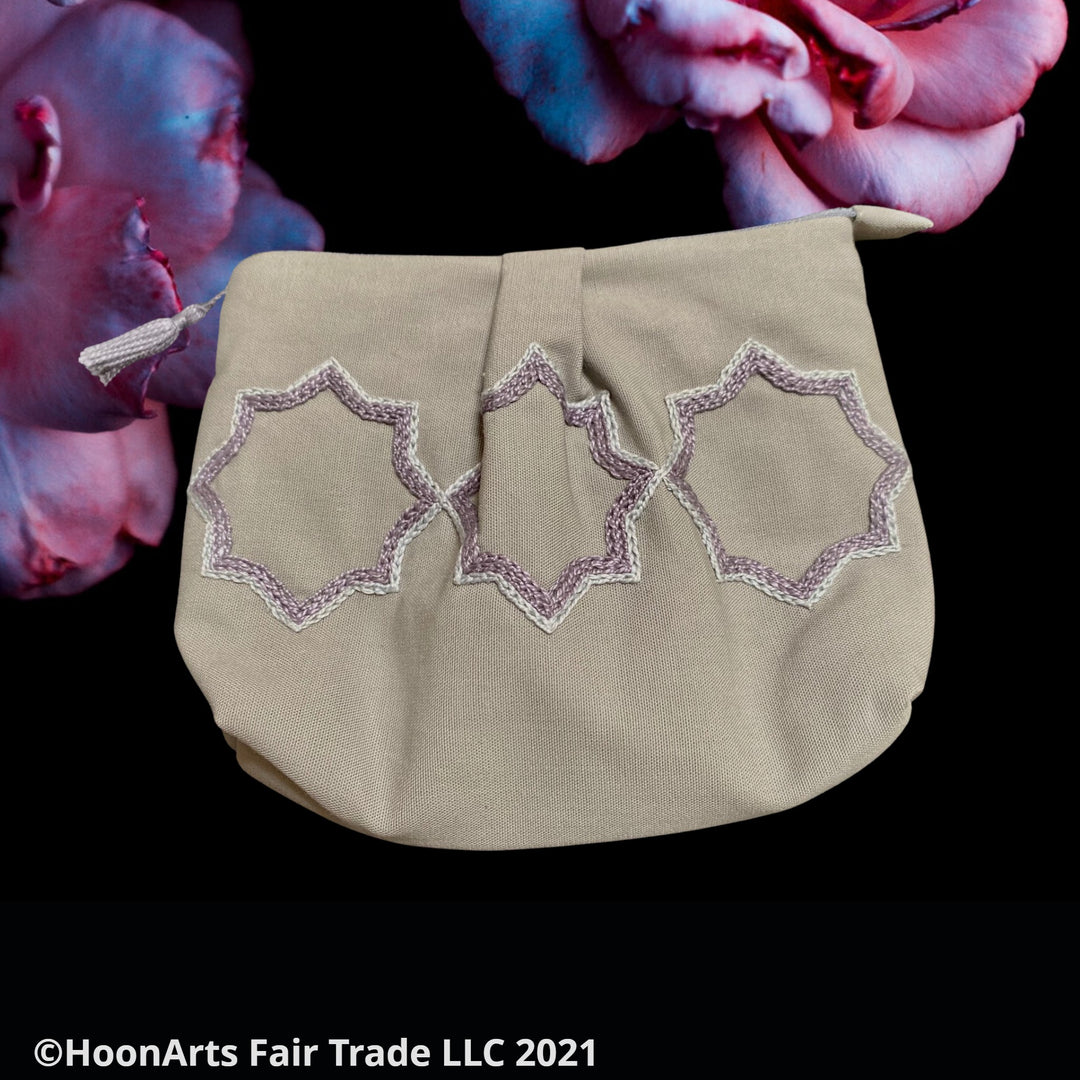 Embroidered Eastern Star Design Clutch Bag | HoonArts