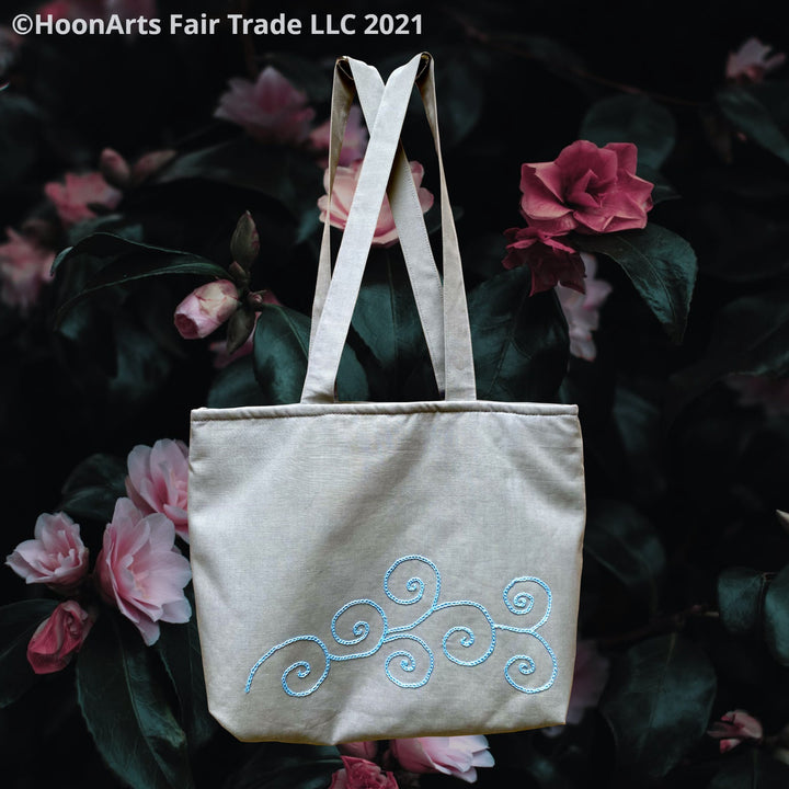 Blue Swirl Pattern In A Tote Bag | HoonArts