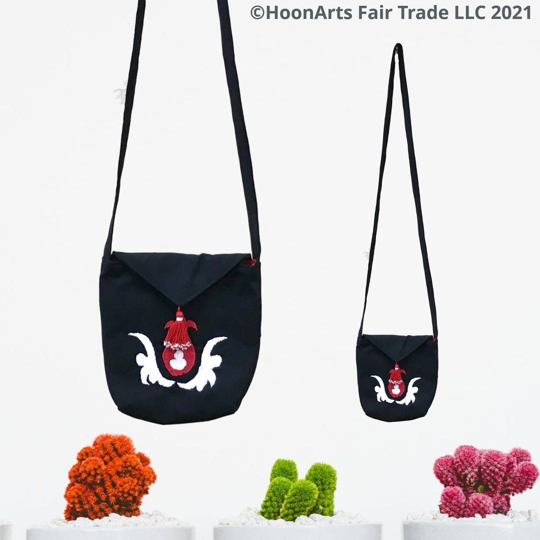 Embroidered Istaravshan Design On Cross-Body Bag | HoonArts