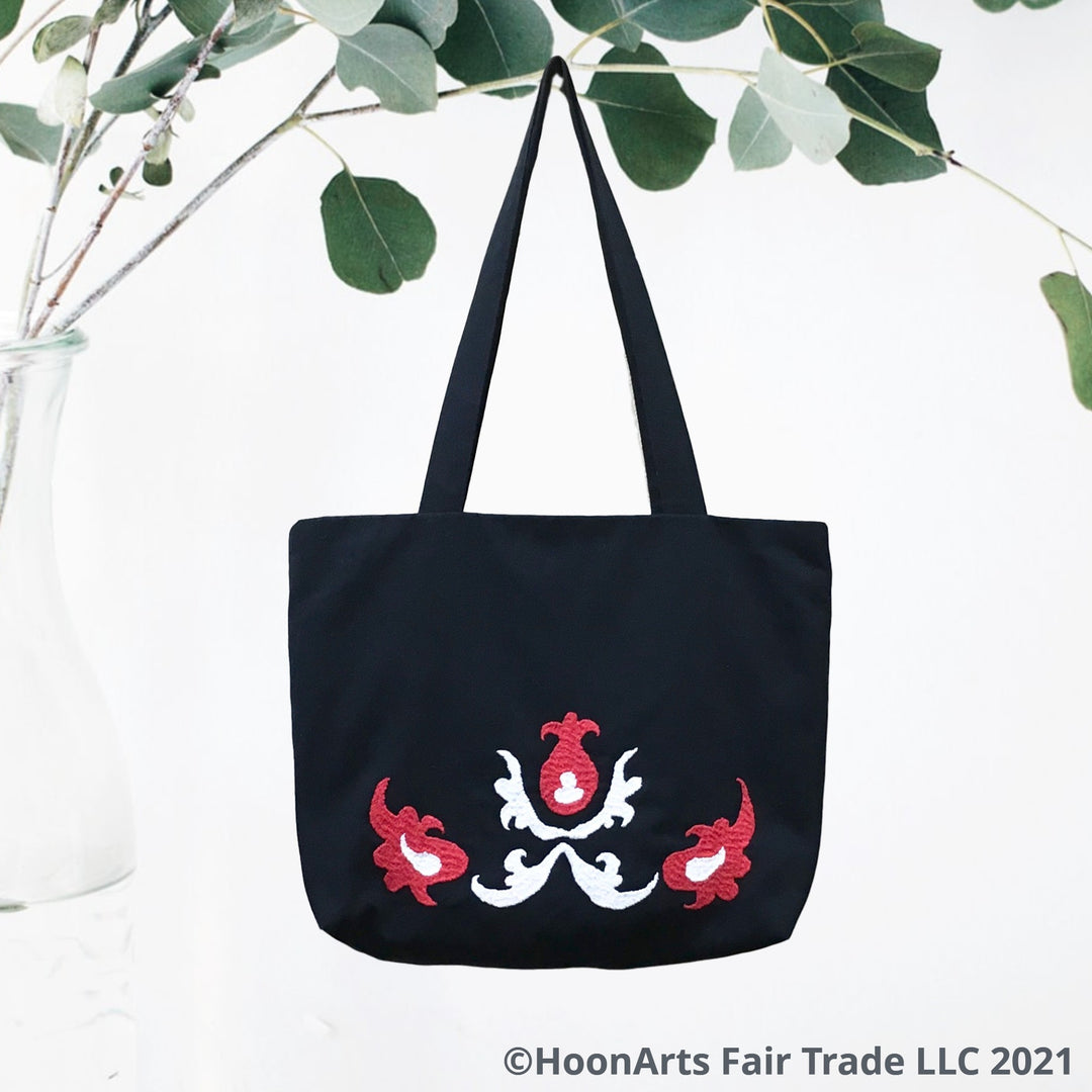 Embroidered Istaravshan Design Tote Bag | HoonArts
