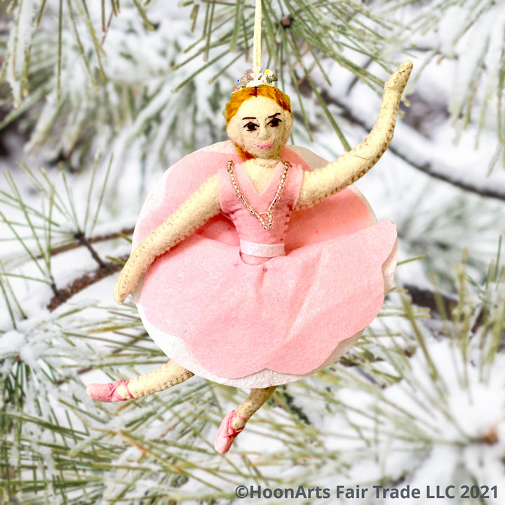 Sugar Plum Fairy from the Nutcracker Fair Trade Felt Christmas Ornament | HoonArts