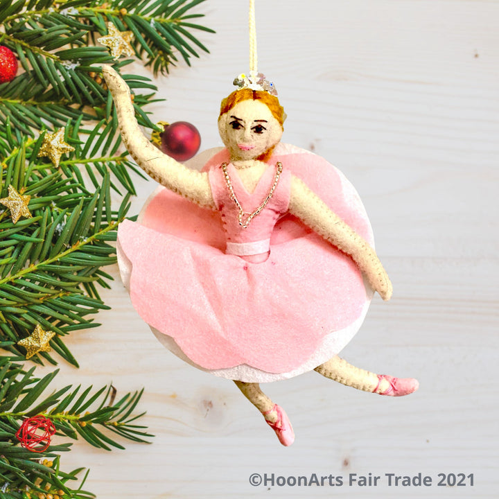 Nutcracker's Sugar Plum Fairy Handmade Felt Christmas Ornament | HoonArts