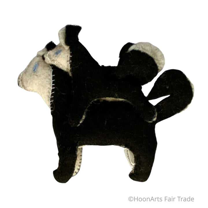 Handmade Felted Siberian Husky Ornament from Kyrgyzstan