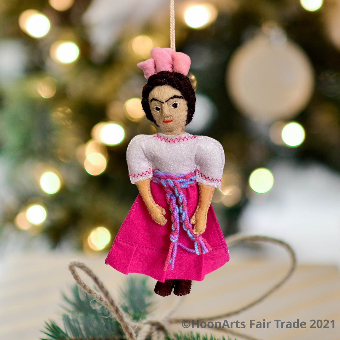 Handmade Felt Christmas Ornament-Frida Kahlo | HoonArts