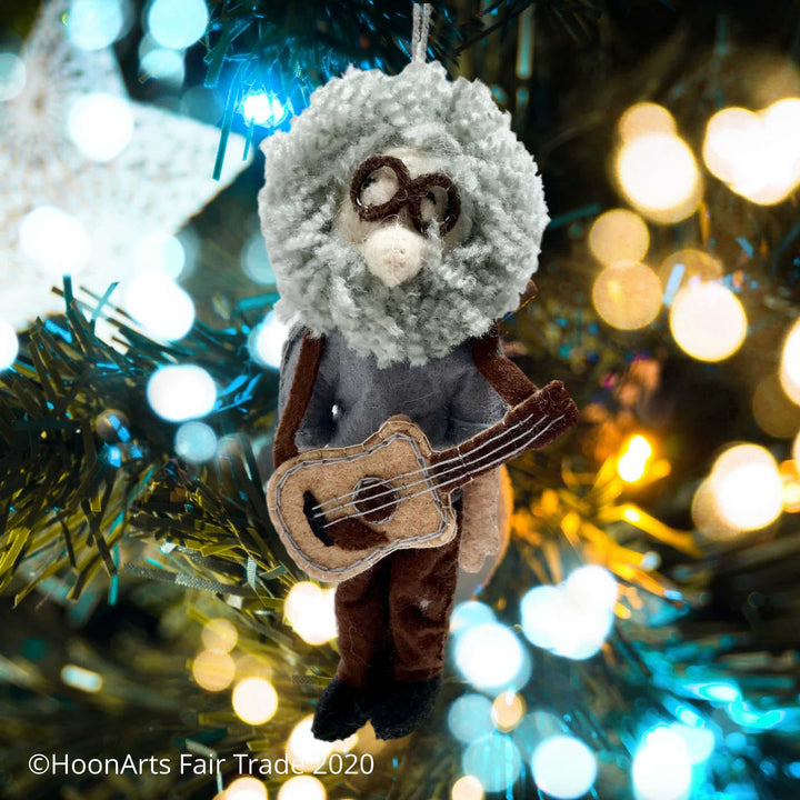 Handmade Felted Christmas Ornament-Jerry Garcia