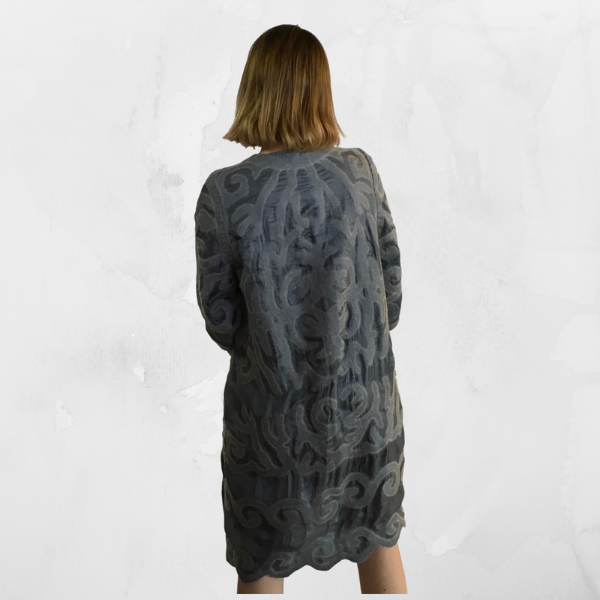 Nuno-Felted Kyrgyz Felted Silk Jacket-Gray