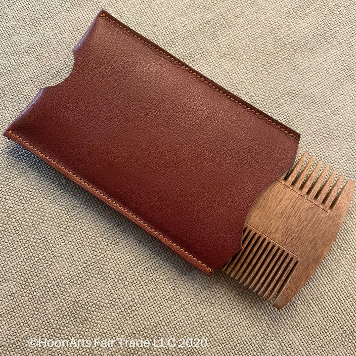 Hand Carved Walnut Beard Comb