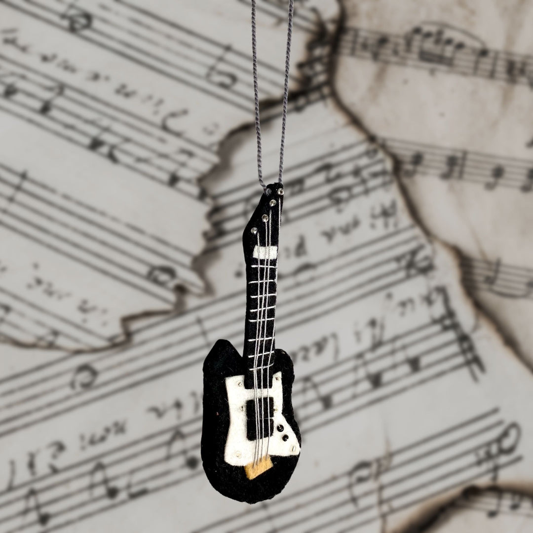 Handmade Felted Ornament for music lovers Guitar instrument