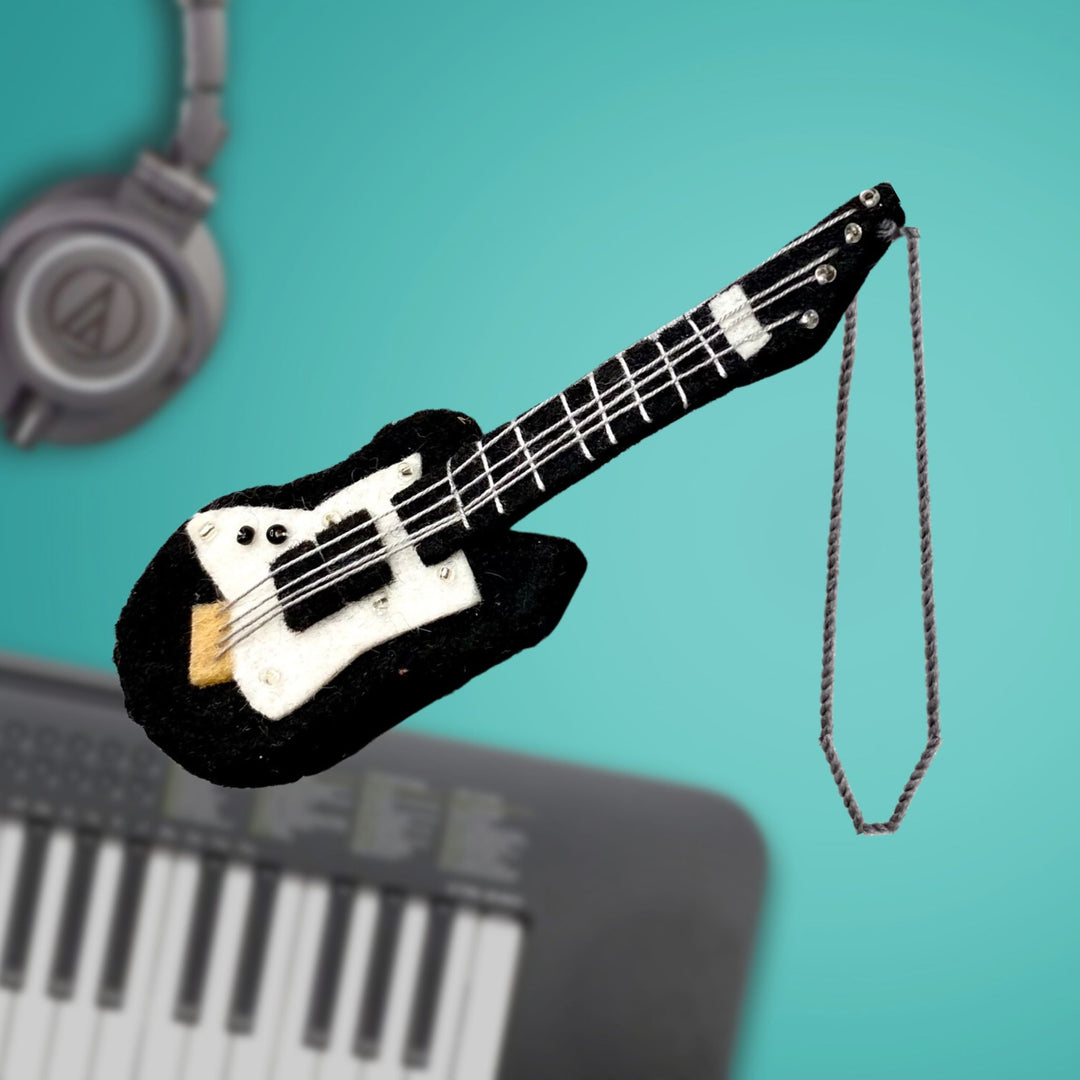 Guitar Music Felted Ornament for music lovers