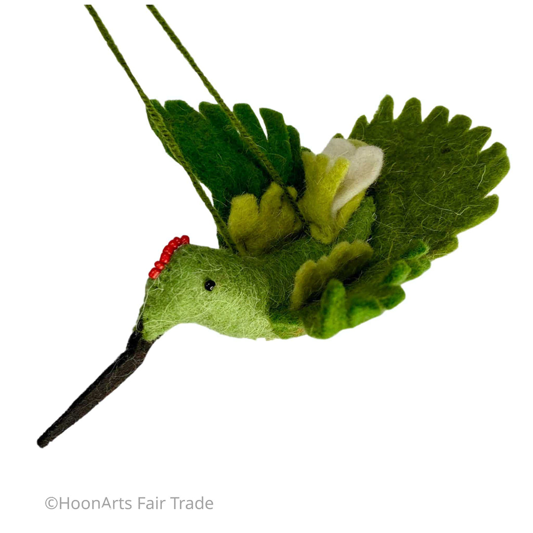 Handmade Kyrgyz Felted Hummingbird Ornament