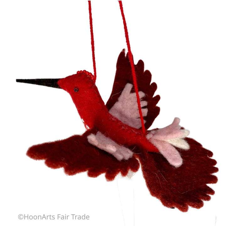 Handmade Kyrgyz Felted Hummingbird Ornament