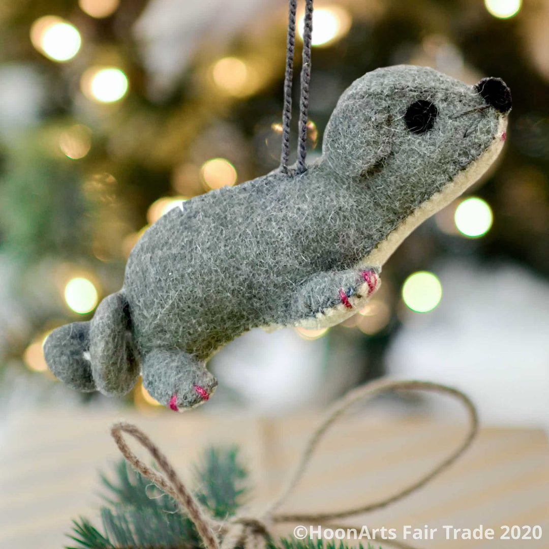 Tiny Mouse Felt Christmas Ornament from Kyrgyzstan