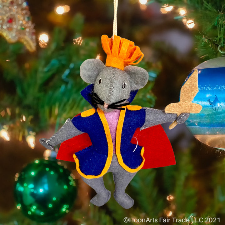 Handmade Felt Christmas Ornament-Rat King from the Nutcracker | HoonArts