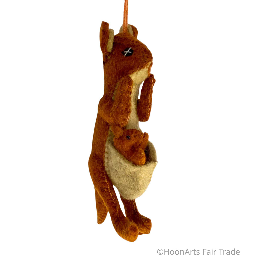 Felt Kangaroo Christmas Ornament from Kyrgyzstan