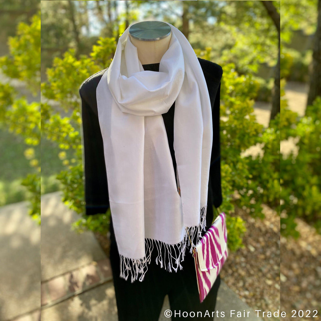 Magenta & White Ikat Clutch overall outfit