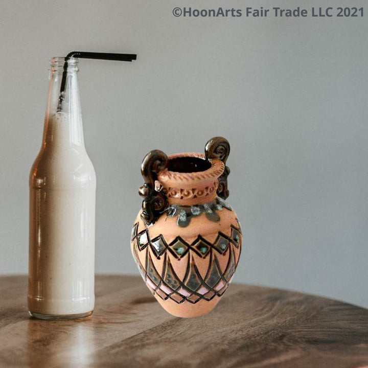 Miniature Ceramic Amphora (Vase) - Fair Trade - HoonArts - 2