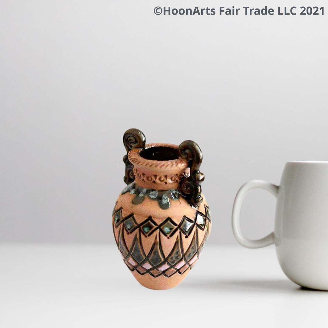 Miniature Ceramic Amphora (Vase) - Fair Trade - HoonArts - 3