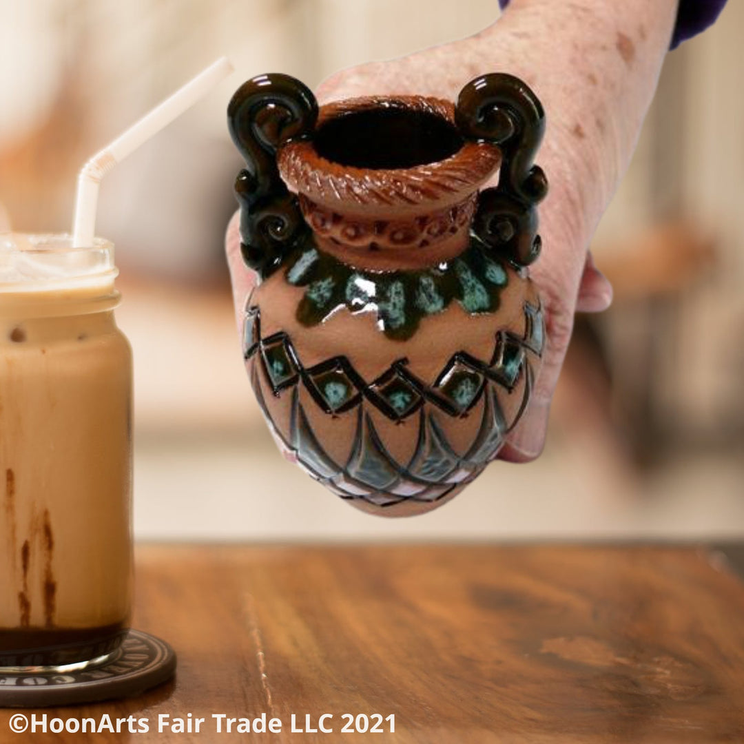 Miniature Ceramic Amphora (Vase) - Fair Trade - HoonArts - 1
